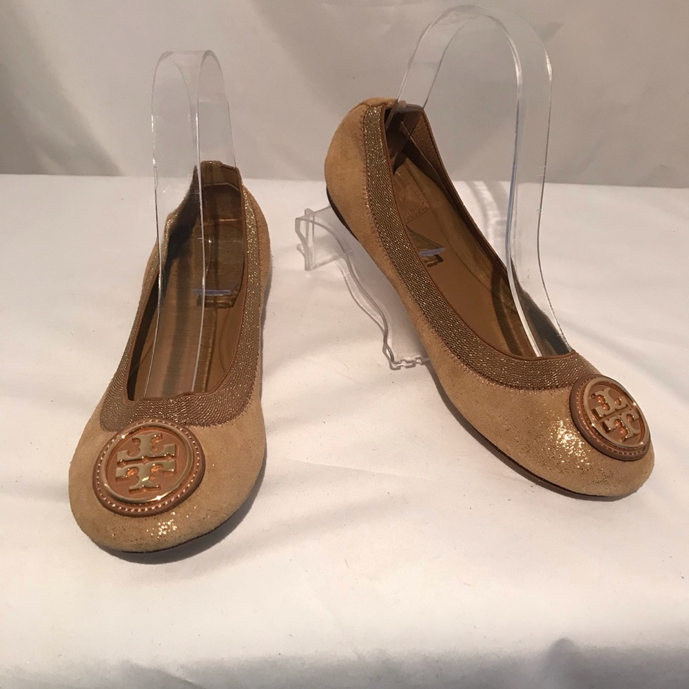 Tory Burch Caroline Gold Flats Worn Once 6M $225